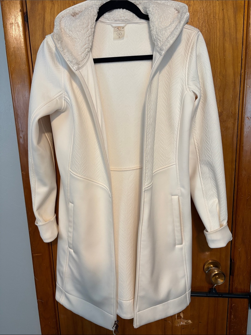 CALIA by Carrie Underwood White Hooded Trench Coat - Size S
